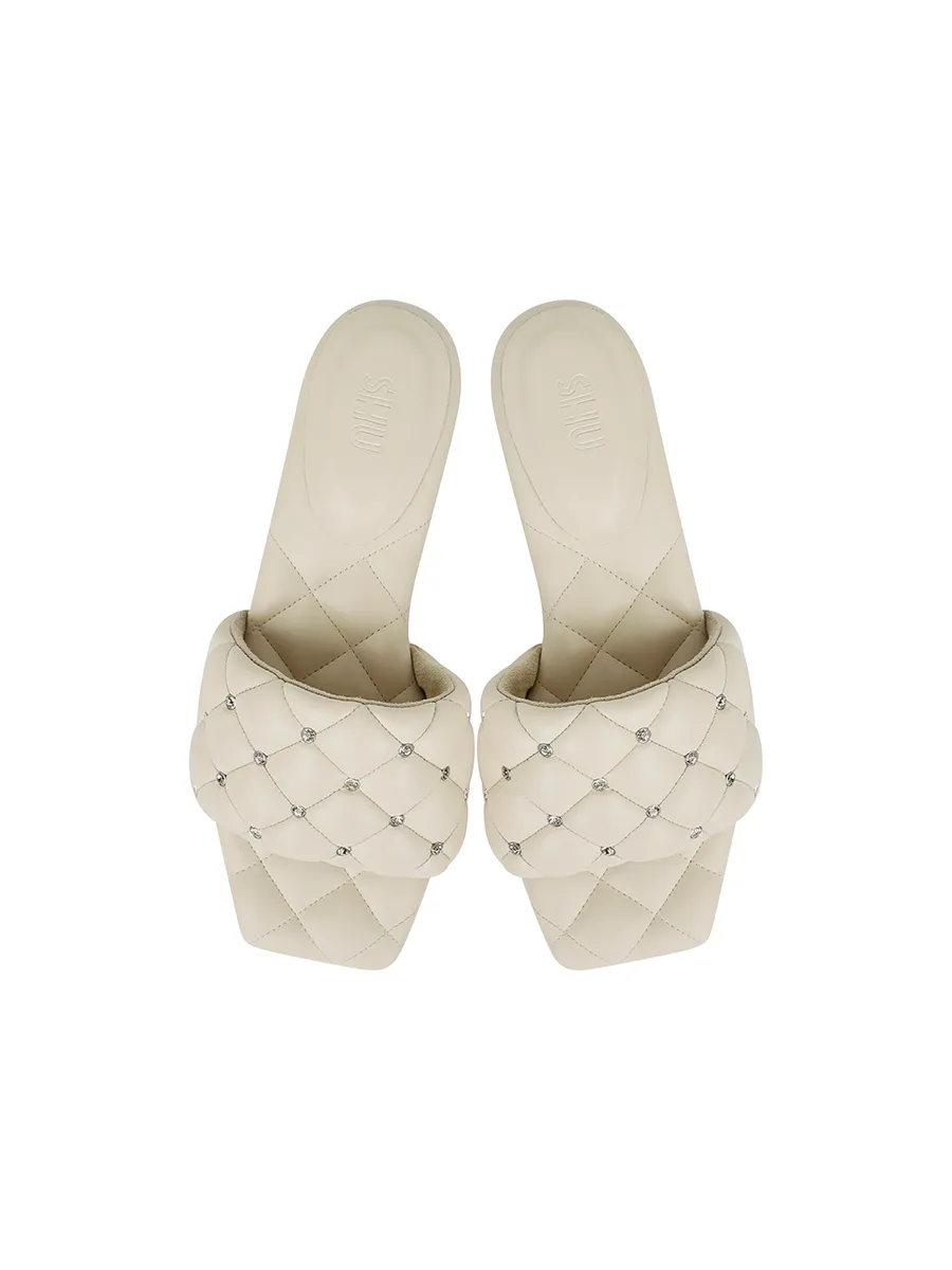 SHU WOMEN  PALETTE SOFT 1  LUCKY DIAMONDS SANDALS - WHITE