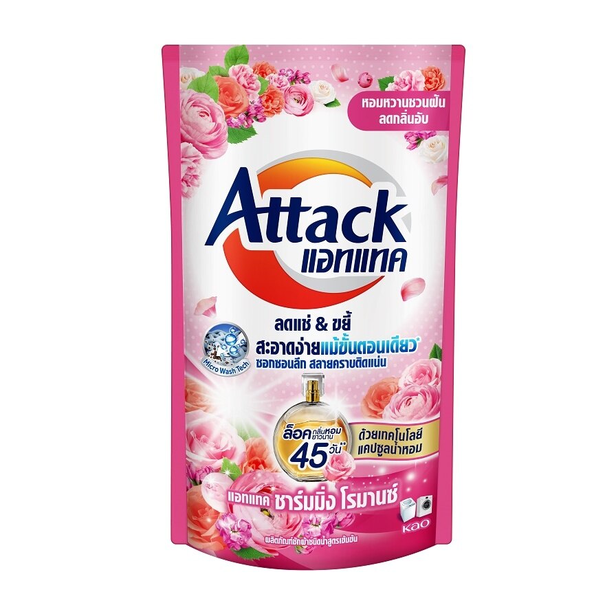 Attack Concentrated Liquid Detergent Charming Romance 600 Ml.