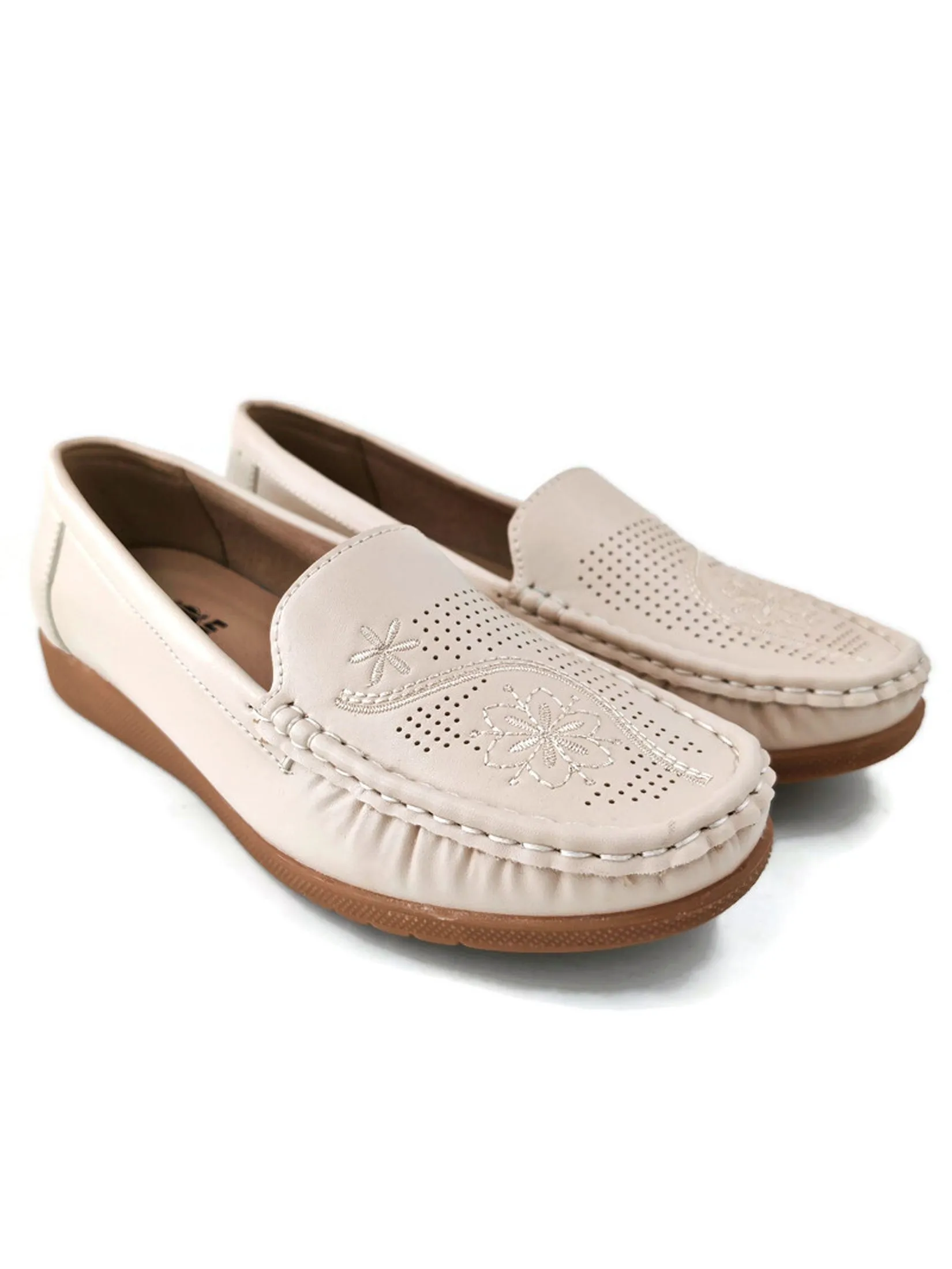 KLIN Woman Moccasin Slip-On Cream