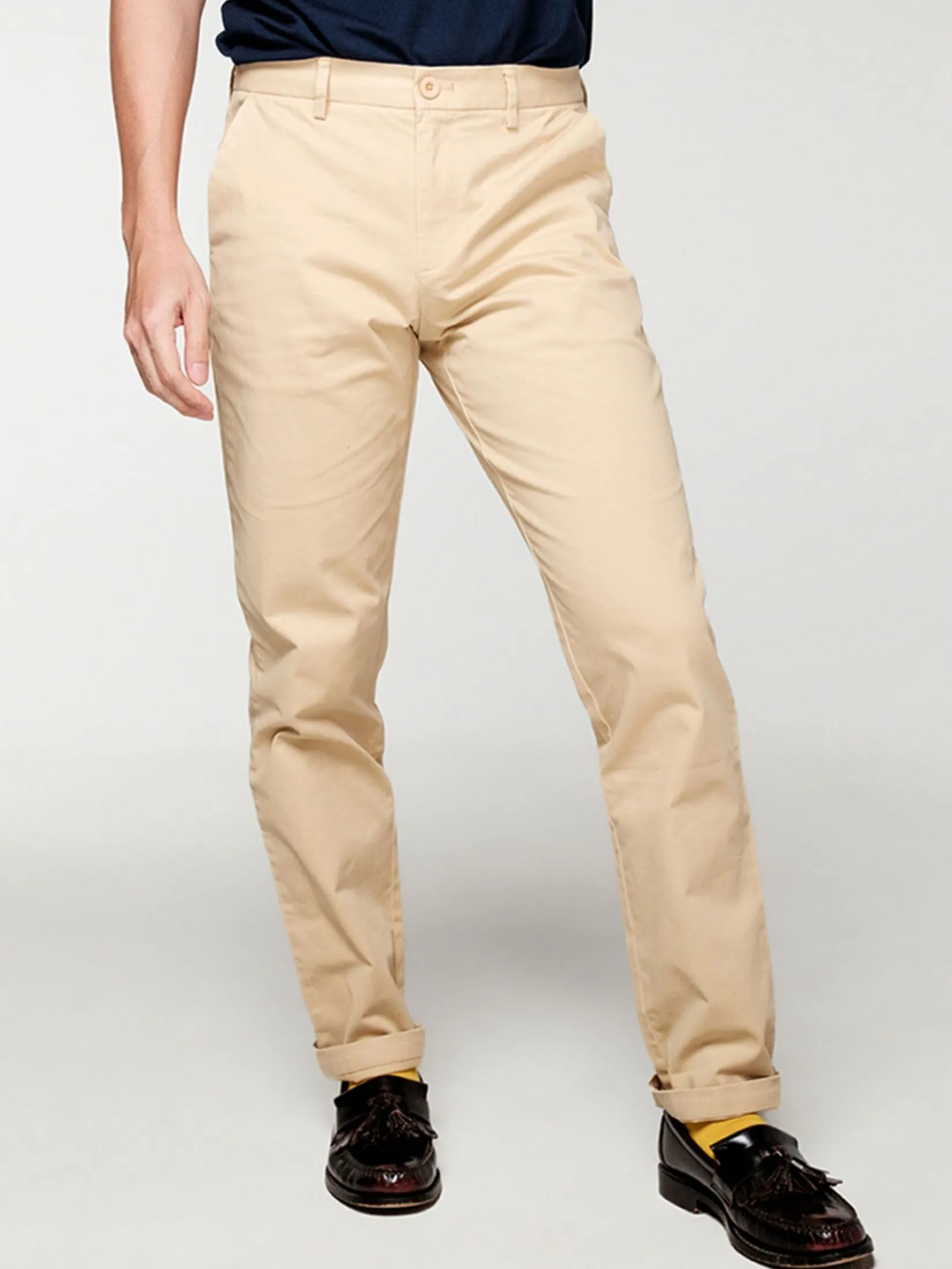 ERA-WON Men's Chino pants skinny Beige
