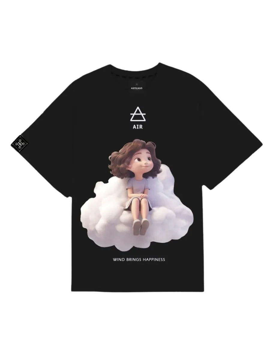 KAPALIKKO Unisex Wind Short Sleeve T-Shirt Black