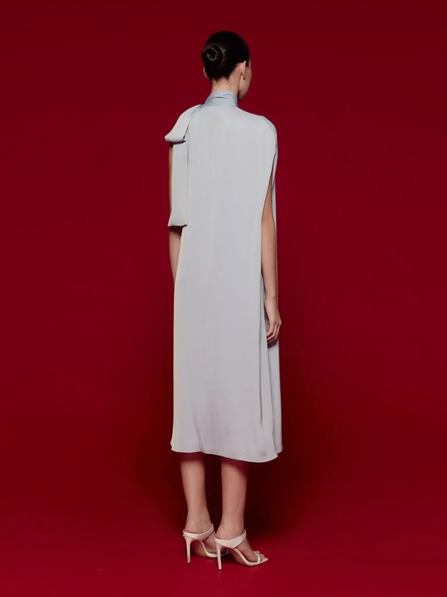 ASAVA ( SS24 ) Alecia One-shoulder Bow Women Dress Blue