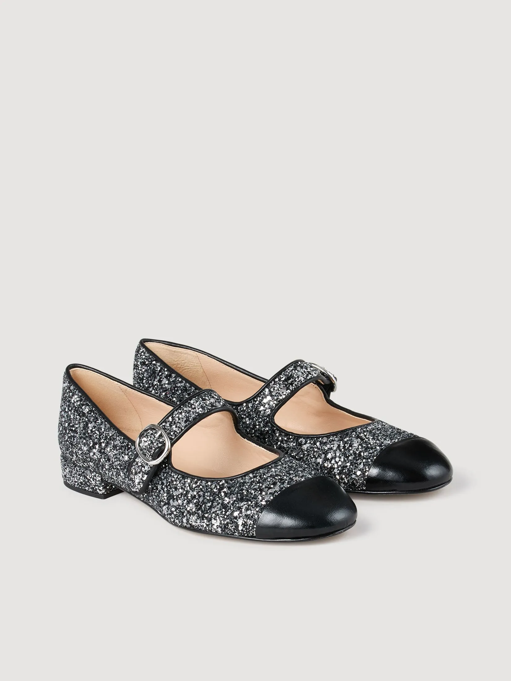 SANDRO Glitter Ballet Flats