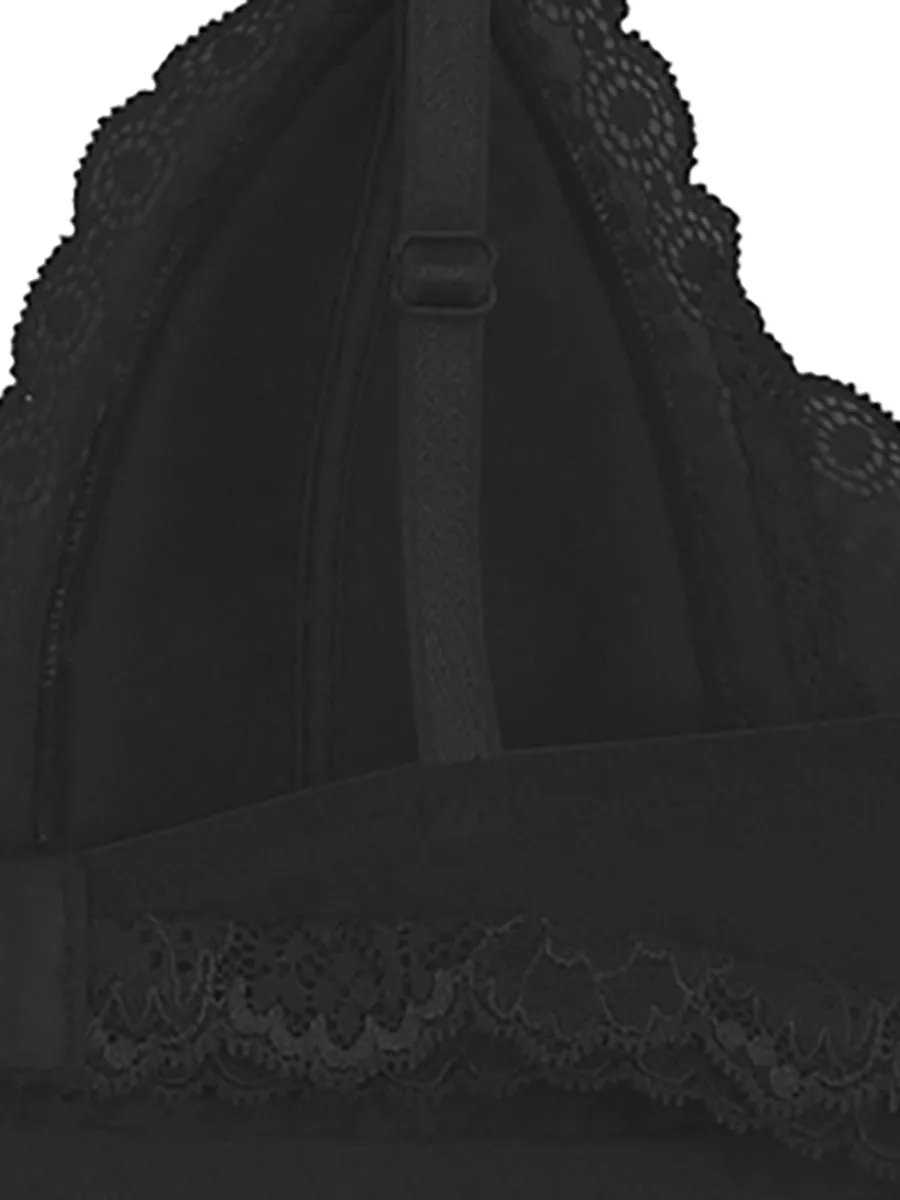 BSC LINGERIE Women Bra Lace Wireless BB3320BL Black
