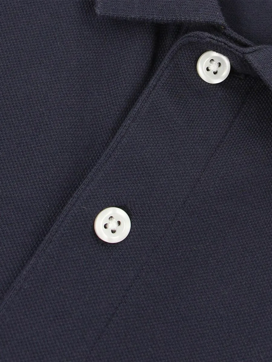 GIORDANO Men's Slim Fit 3D Lion Embroidery Polo Signature Navy