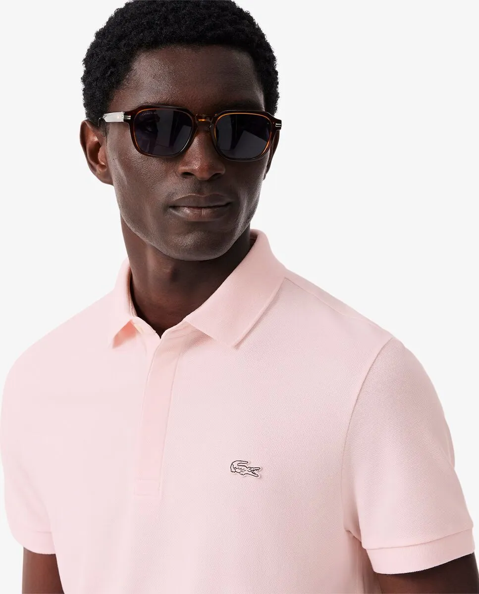 LACOSTE Regular Fit Paris Stretch Piqu  Polo Shirt Pink