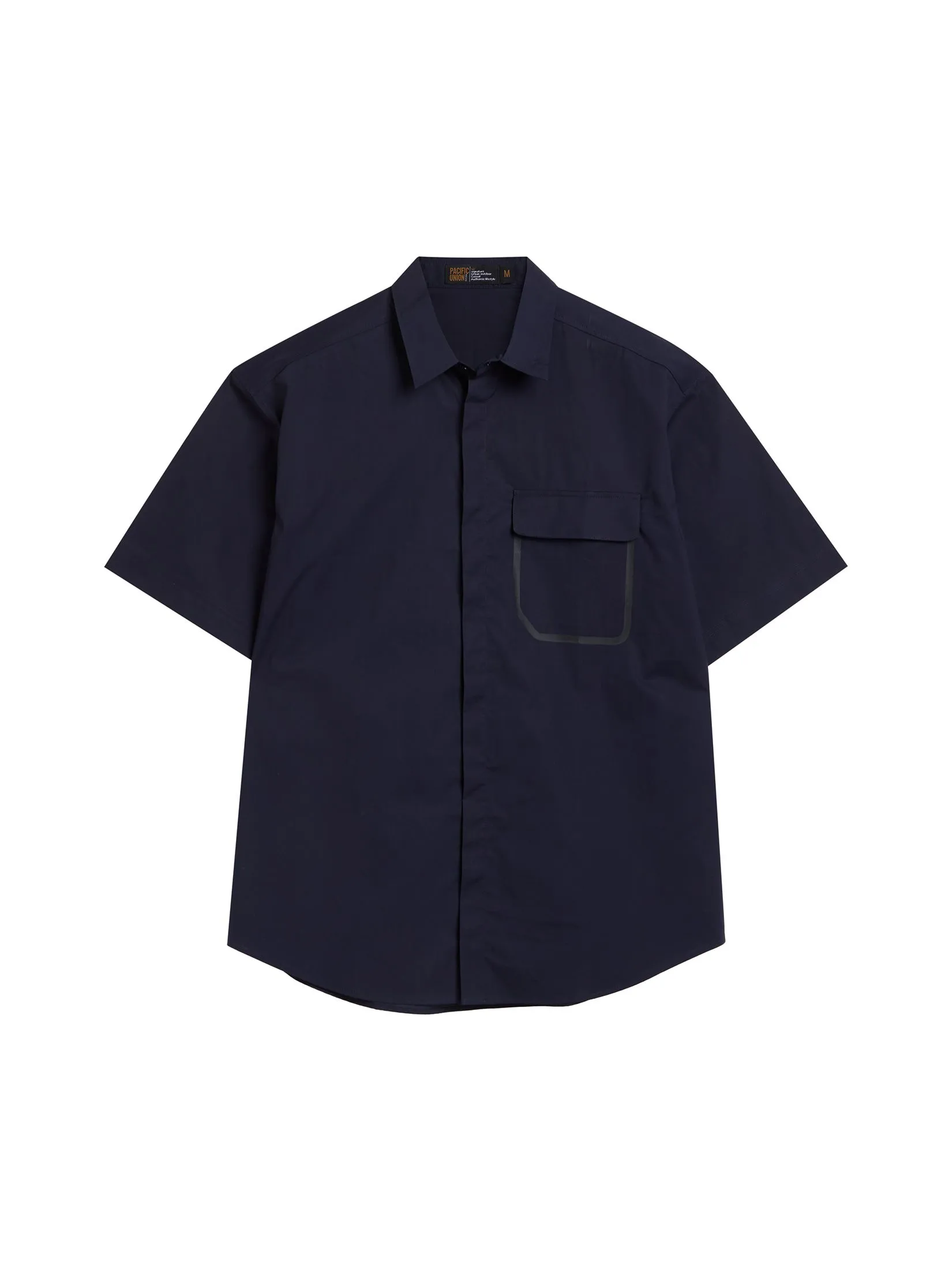 PACIFIC UNION Men Shirt Short Sleeves with Pockets Relaxed Fit