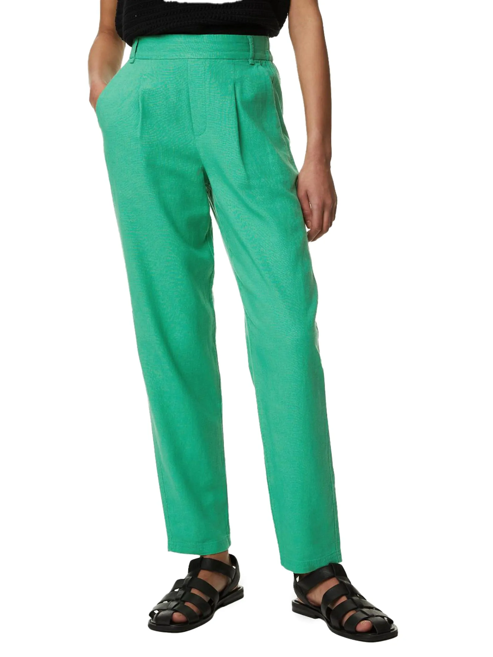 MARKS & SPENCER Women TrousersTapered Linen Rich