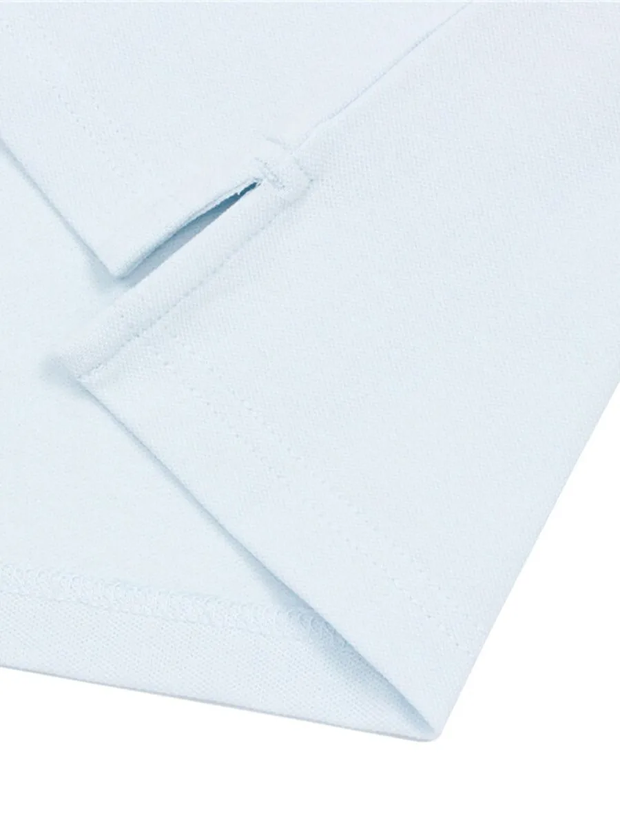 GIORDANO Men's Slim Fit 3D Lion Embroidery Polo Ice Water Blue