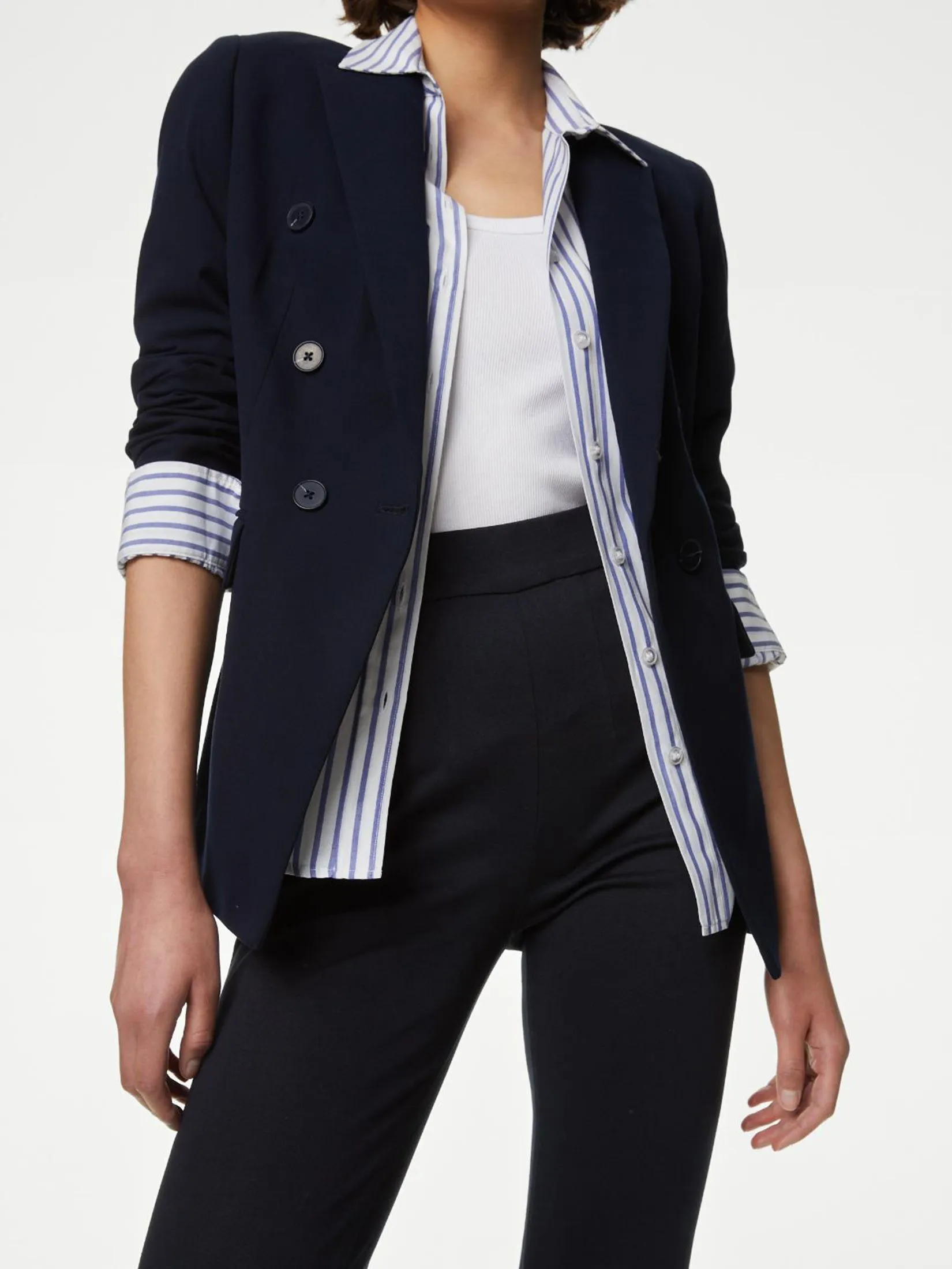 MARKS & SPENCER Women Trousers Jersey Slim Fit Ankle Grazer