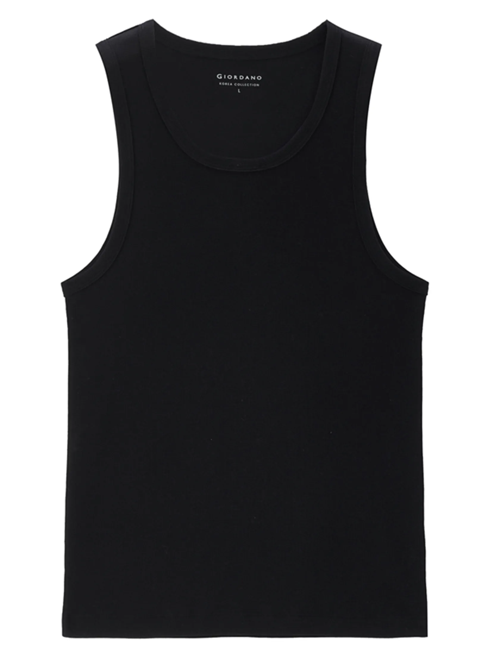GIORDANO Men s Online Exclusive Slim Rib Tank Top (Korea) Black
