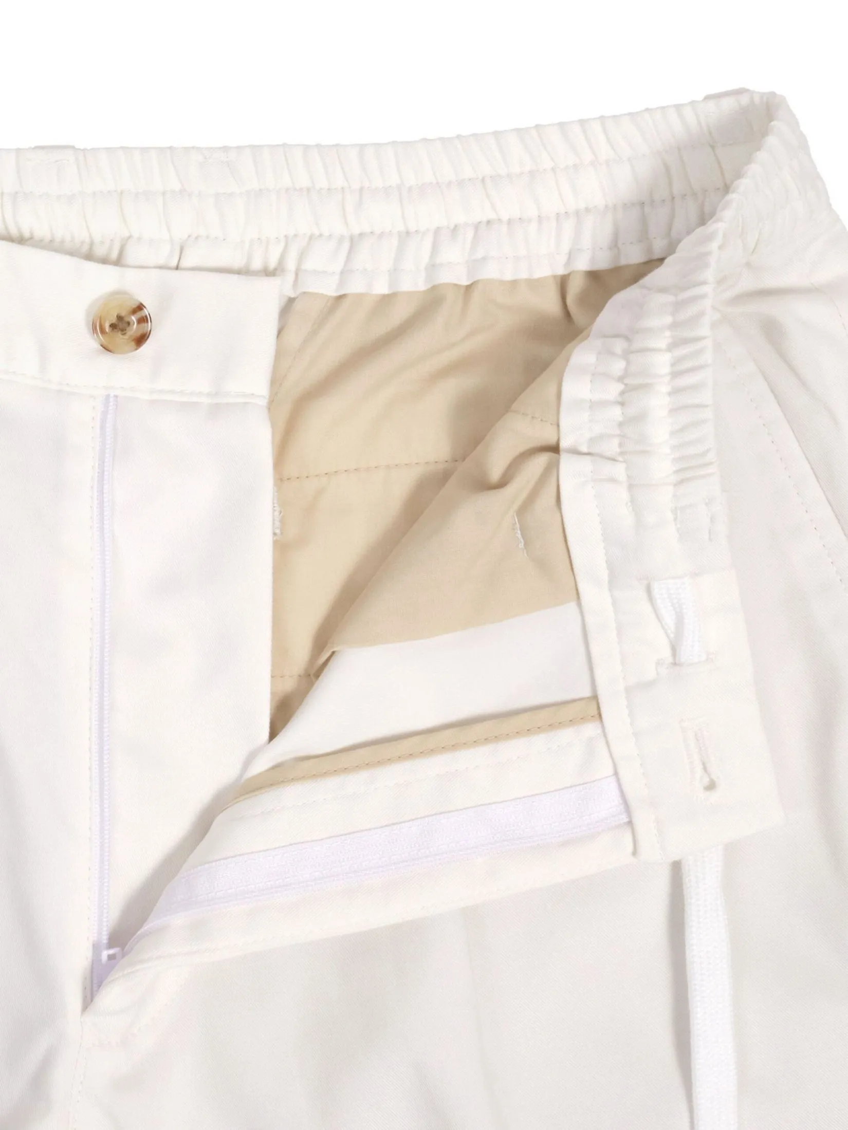 TAKEO KIKUCHI MEN WHITE TWILL UV PROTECTION ELEPHAR EASY PANTS