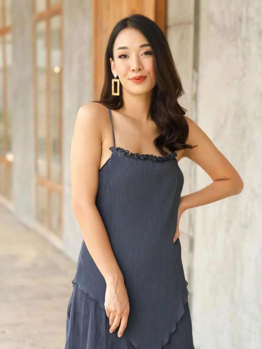 ROSE THE LABEL Bluebell Chiffon Dress ROSEBLUEBELLCH Charcoal