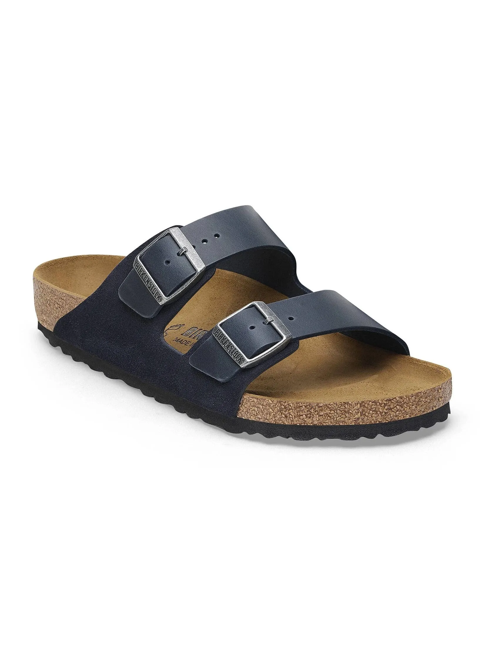 BIRKENSTOCK MEN SANDALS ARIZONA SUEDE/OILED LEA MIX MIDNIGHT