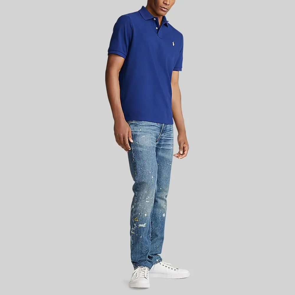 POLO RALPH LAUREN Polo Ralph Lauren POLO-Custom Slim Fit Mesh Polo Shirt MNPOKNI1N820488 400 BLUE