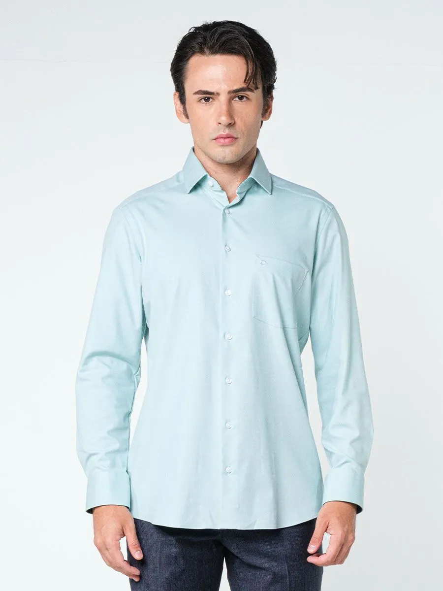 OLYMP CLIMATE CONTROL - MEN SHIRT LONG SLEEVES MODERN FIT  CRYTAL GREEN