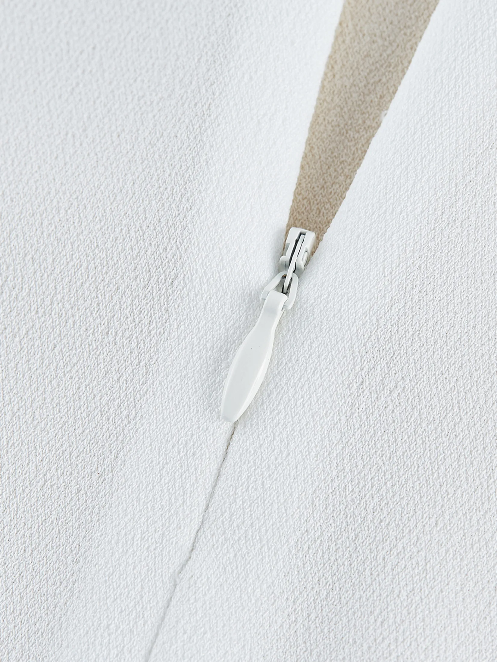 G2000 Women Clothing Crepe Colour Block Stand Long Sleeve Collar Blouse Regular Fit - Off-White