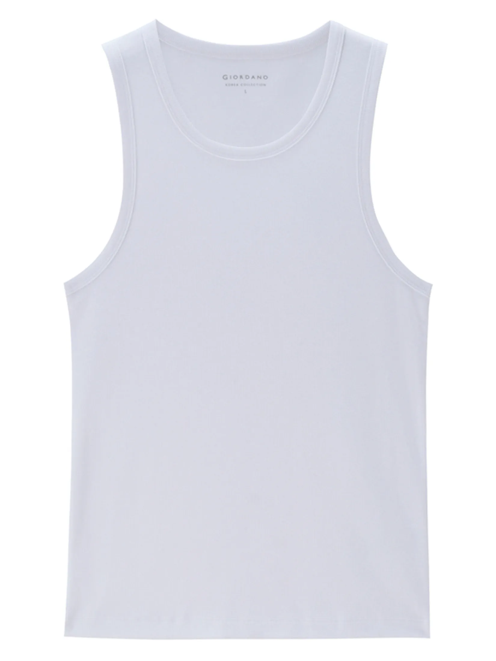 GIORDANO Men's Online Exclusive Slim Rib Tank Top (Korea) White