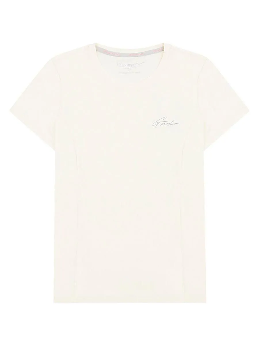 GIORDANO Women's Comfort Warped Knitted Tee (G-Motion) Vanilla Ice White