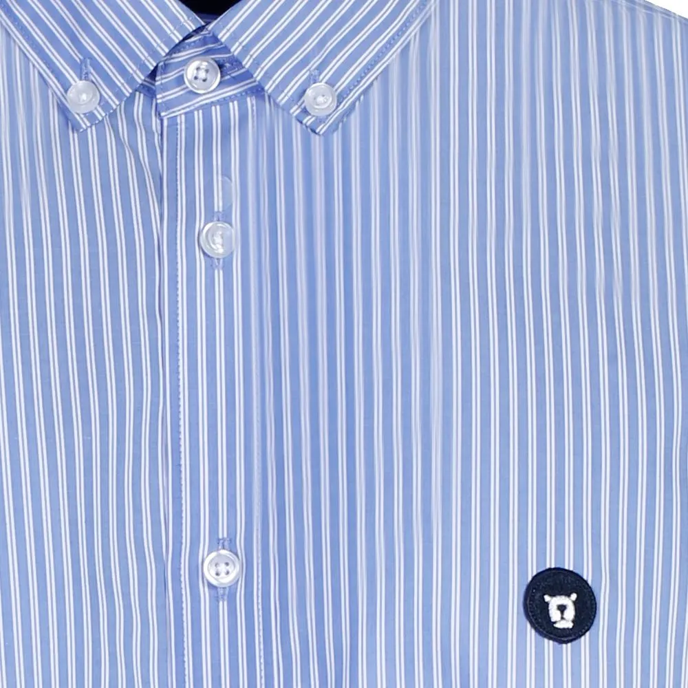 BROWNE & CO. Blue Stripe Button Down Collar Long Sleeves Shirt