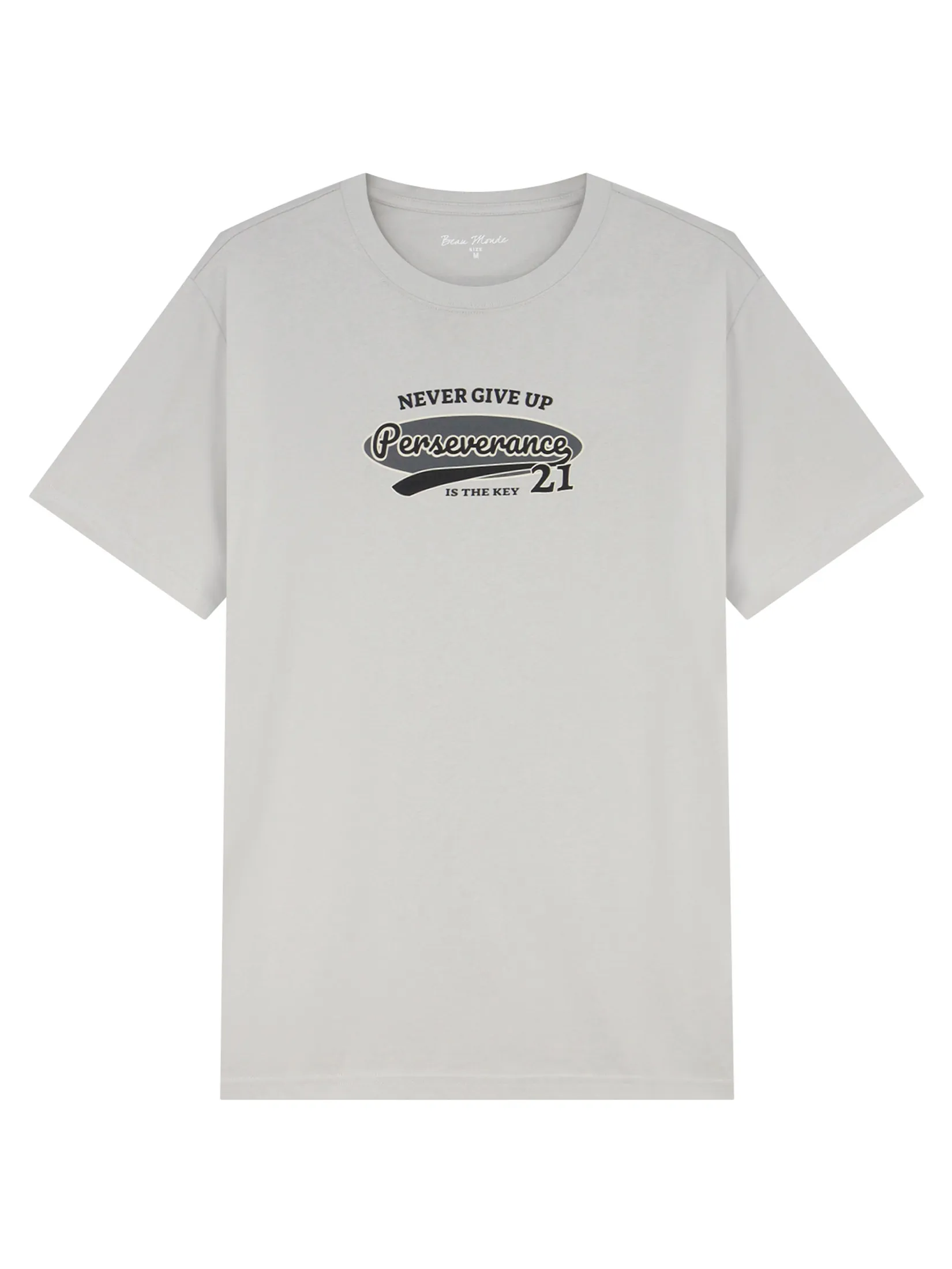 GIORDANO Men s  Online Exclusive Message Jersey Printed T-Shirt Grey