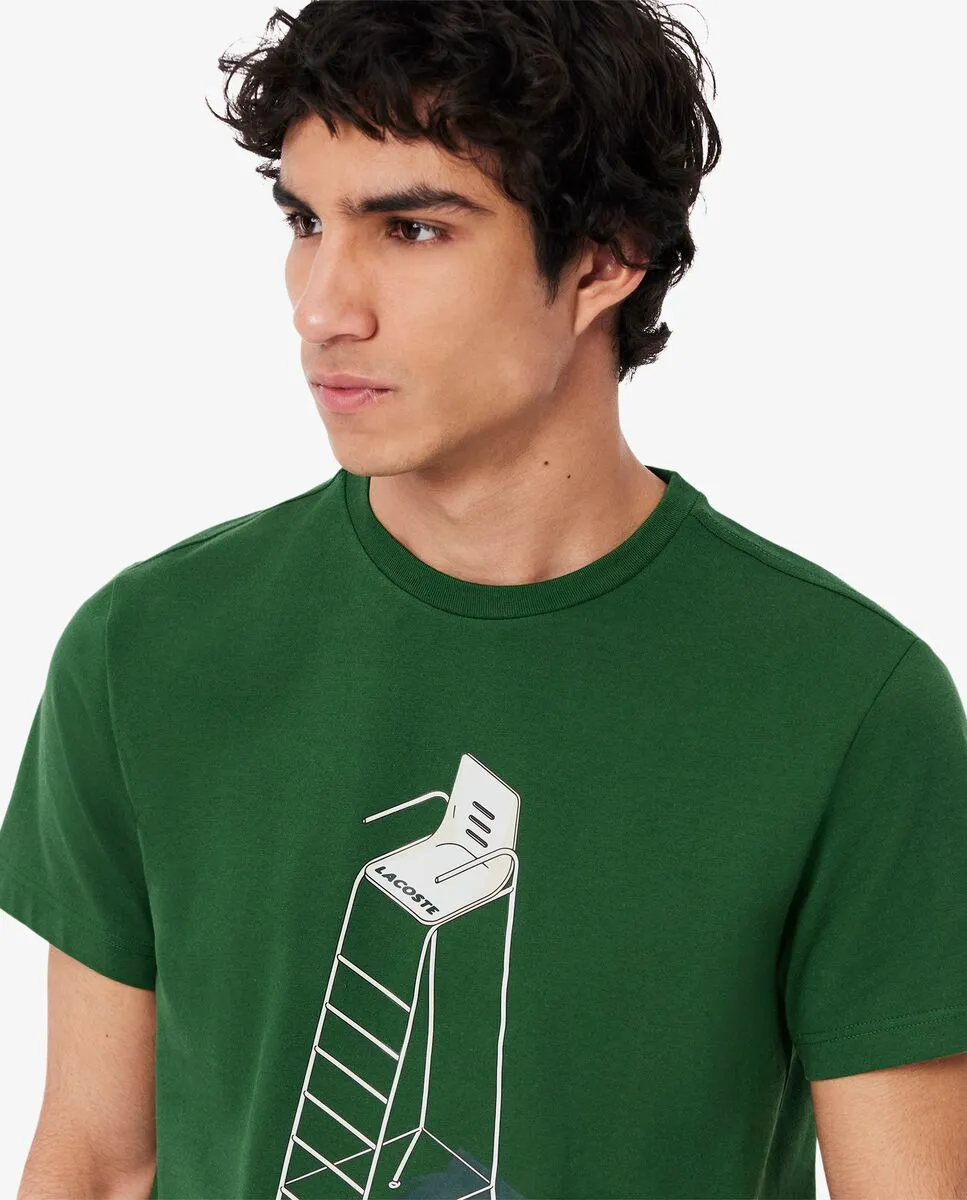LACOSTE Tennis Heritage Print T-Shirt Green