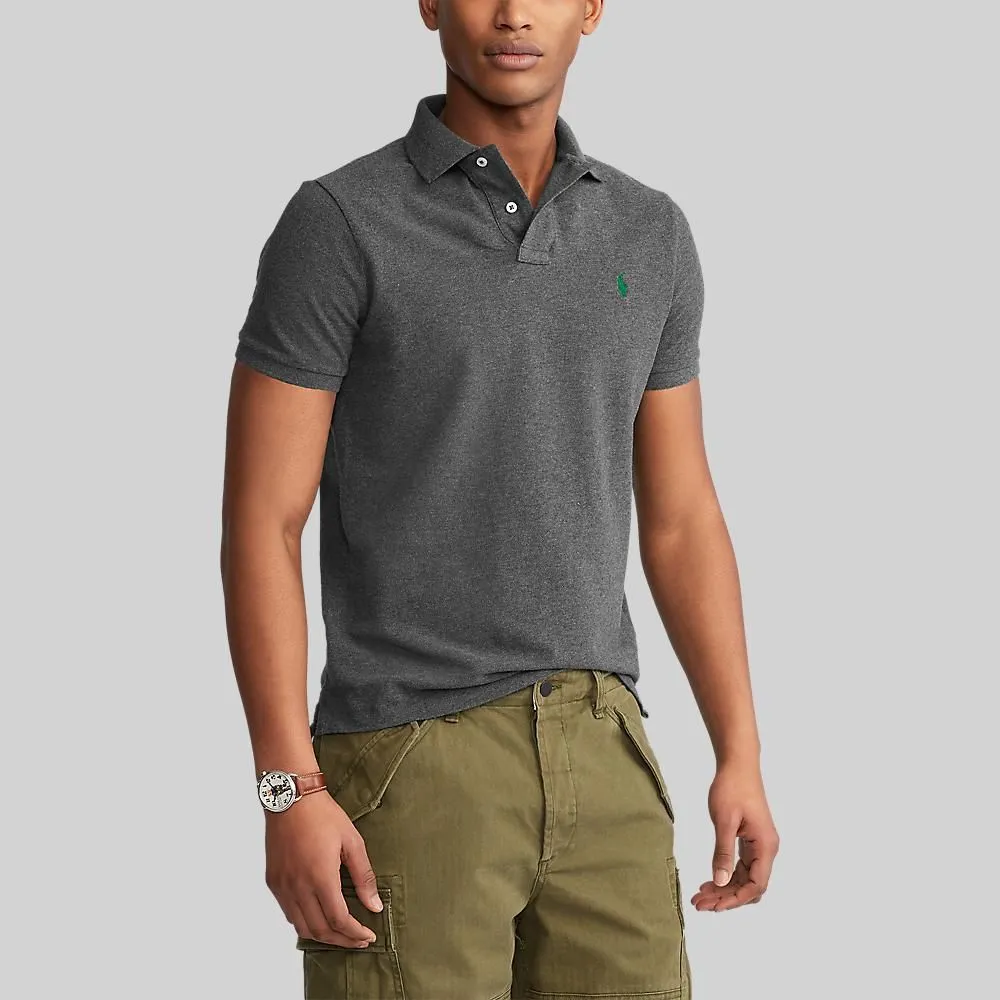 POLO RALPH LAUREN Polo Ralph Lauren POLO-Custom Slim Fit Mesh Polo Shirt MNPOKNI1N820484 020 GREY