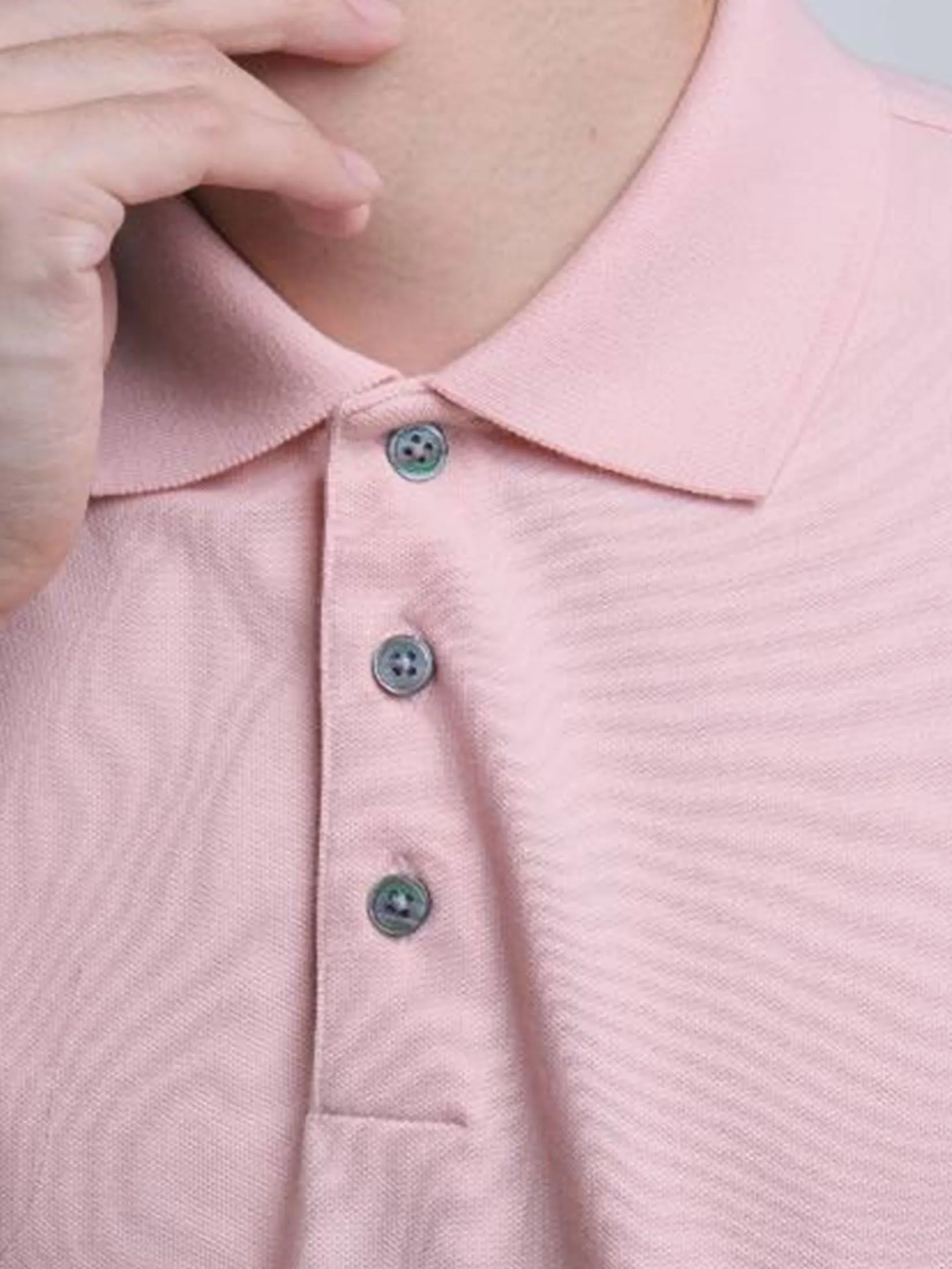 ERA-WON Men Polo Shirt Pink