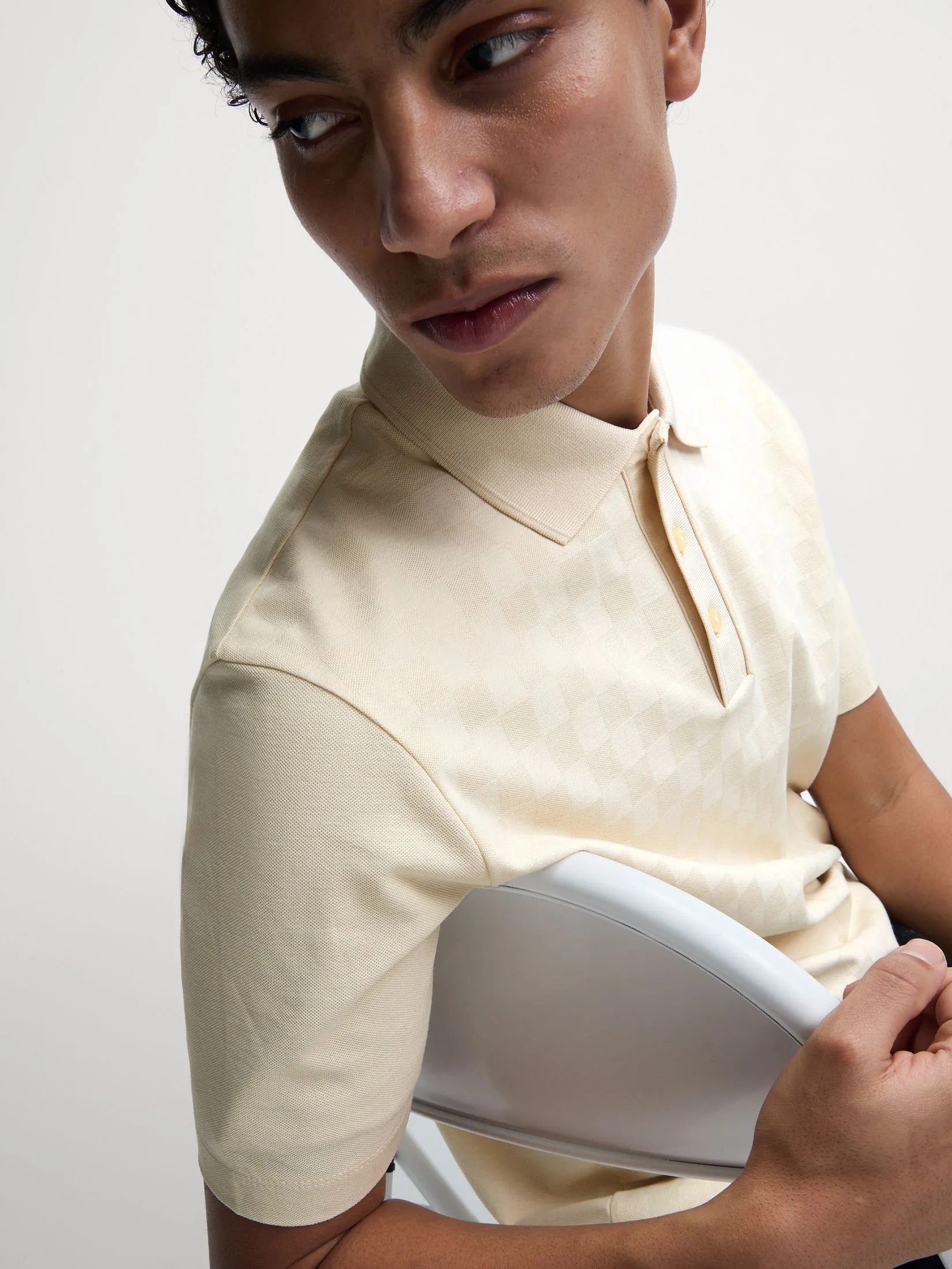 MARKS & SPENCER Men Polo Shirt Pure Cotton Textured Pique