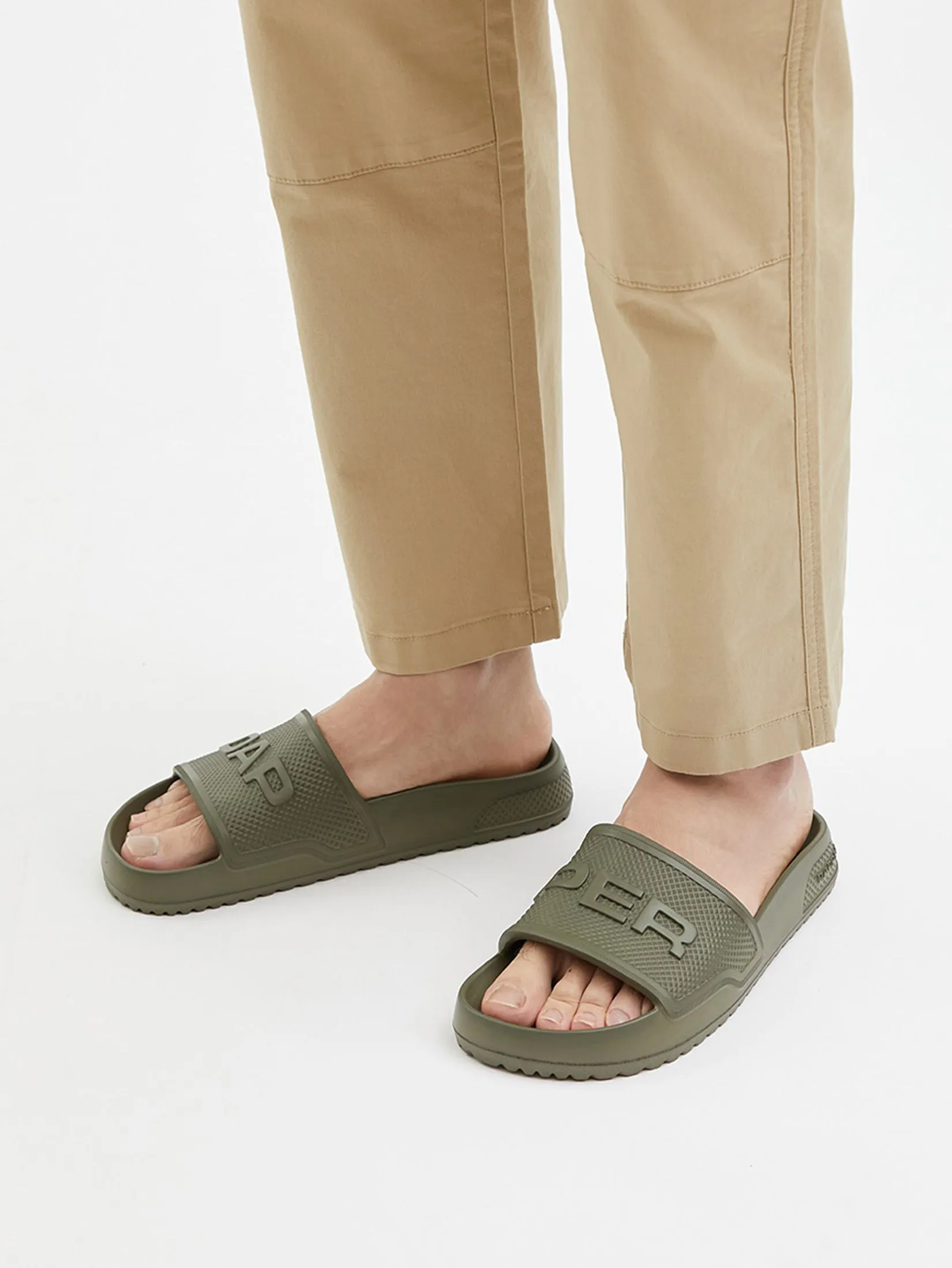 DAPPER DAPPER Iconic Comfort Pool Slide Sandals Olive Green