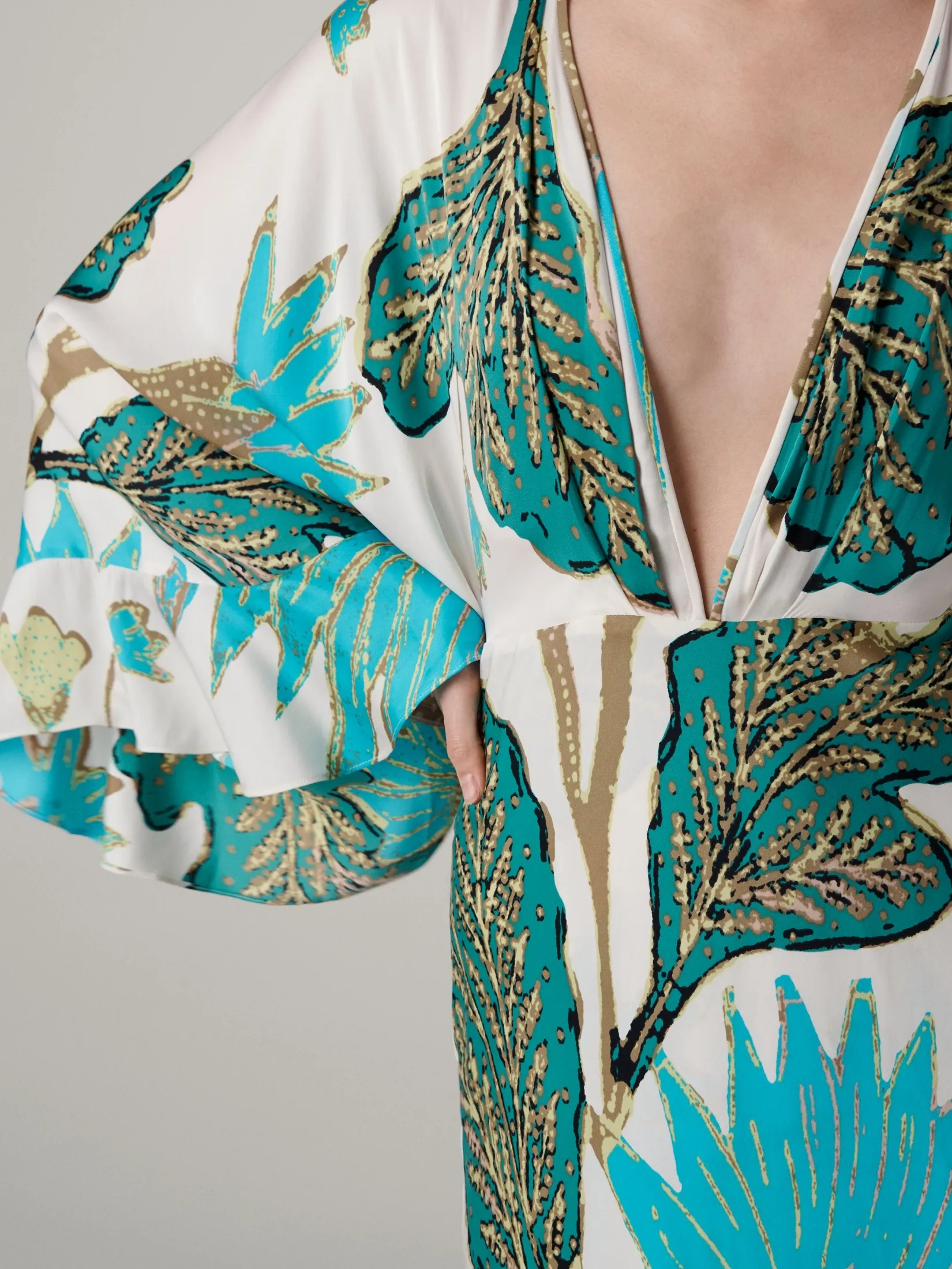 DIANE VON FURSTENBERG WOMEN DVF CHRISTINE DRESS MARLENE BATIK GIANT IVORY