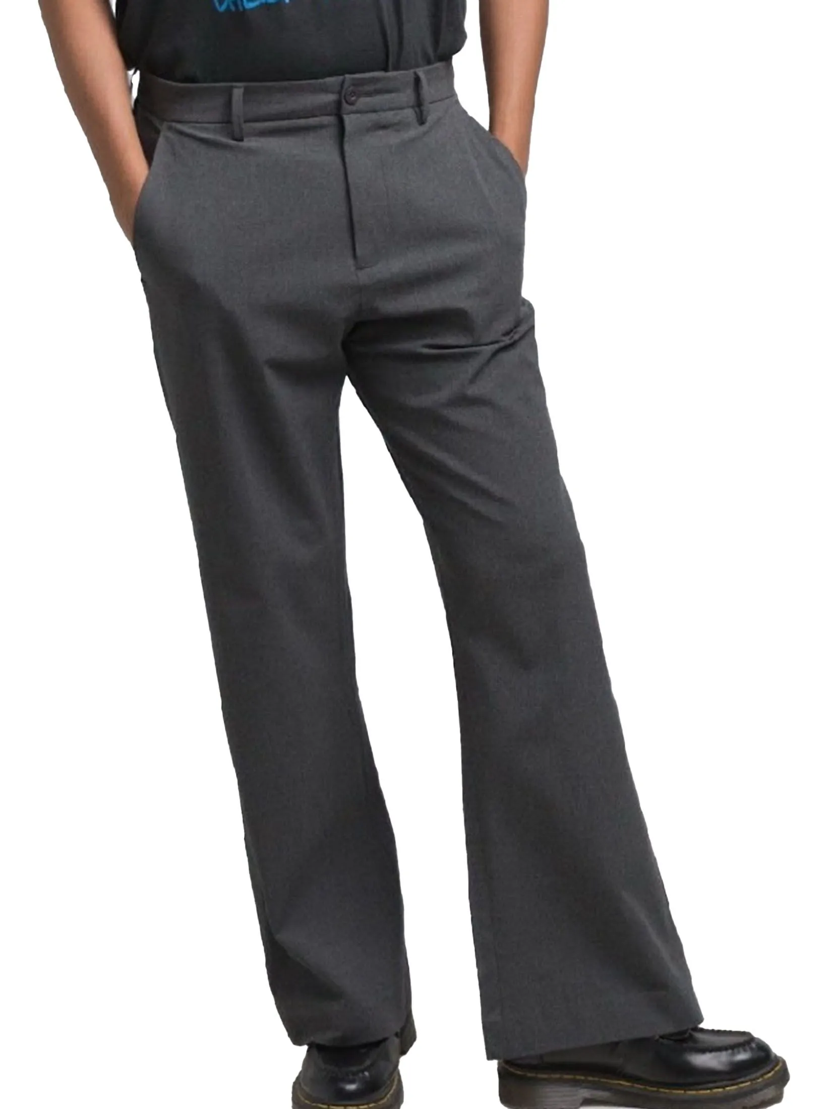 ERA-WON Men Semi Flare pant Grey
