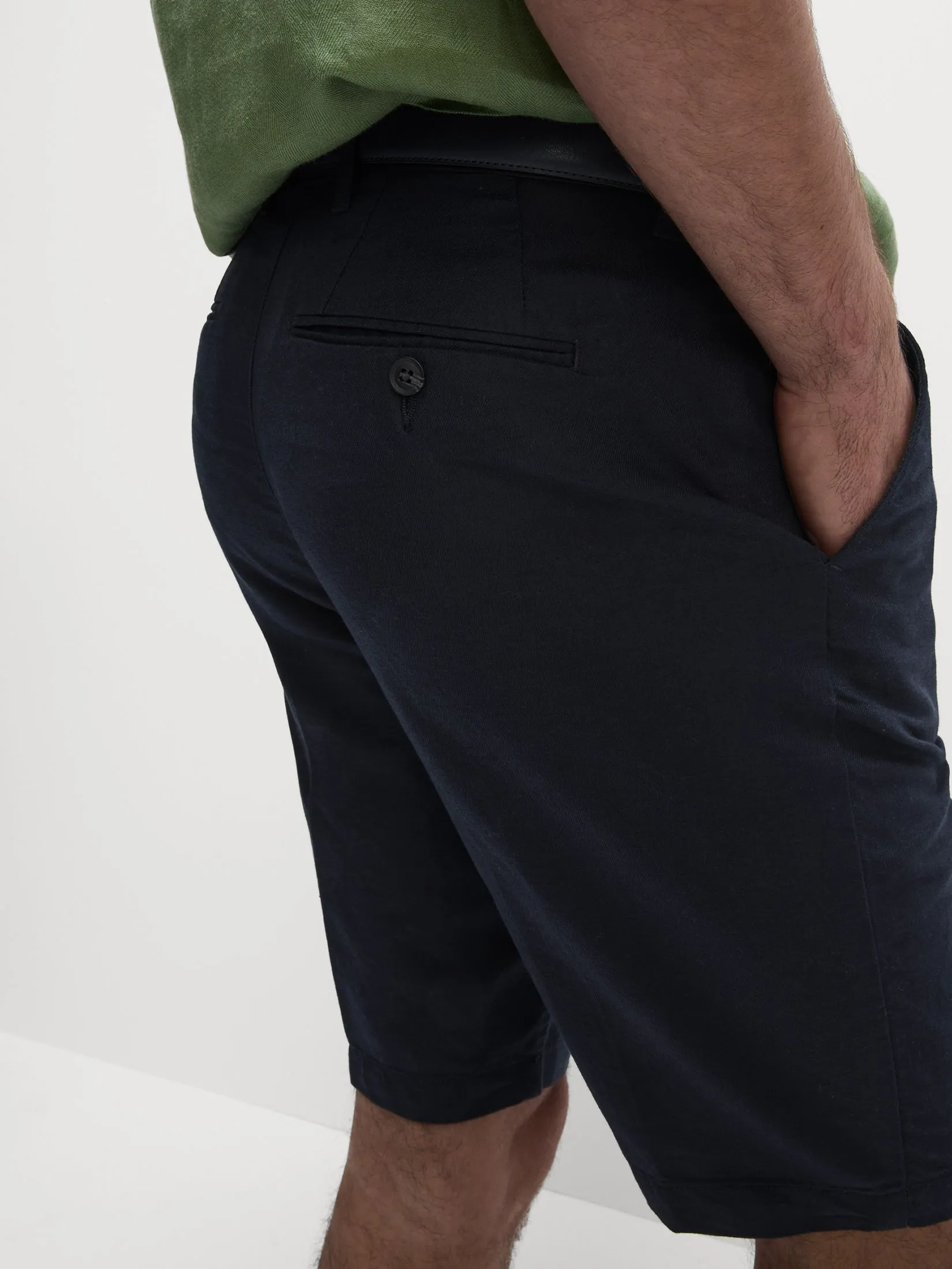 MARKS & SPENCER Men Chino Shorts Regular Fit Linen Blend