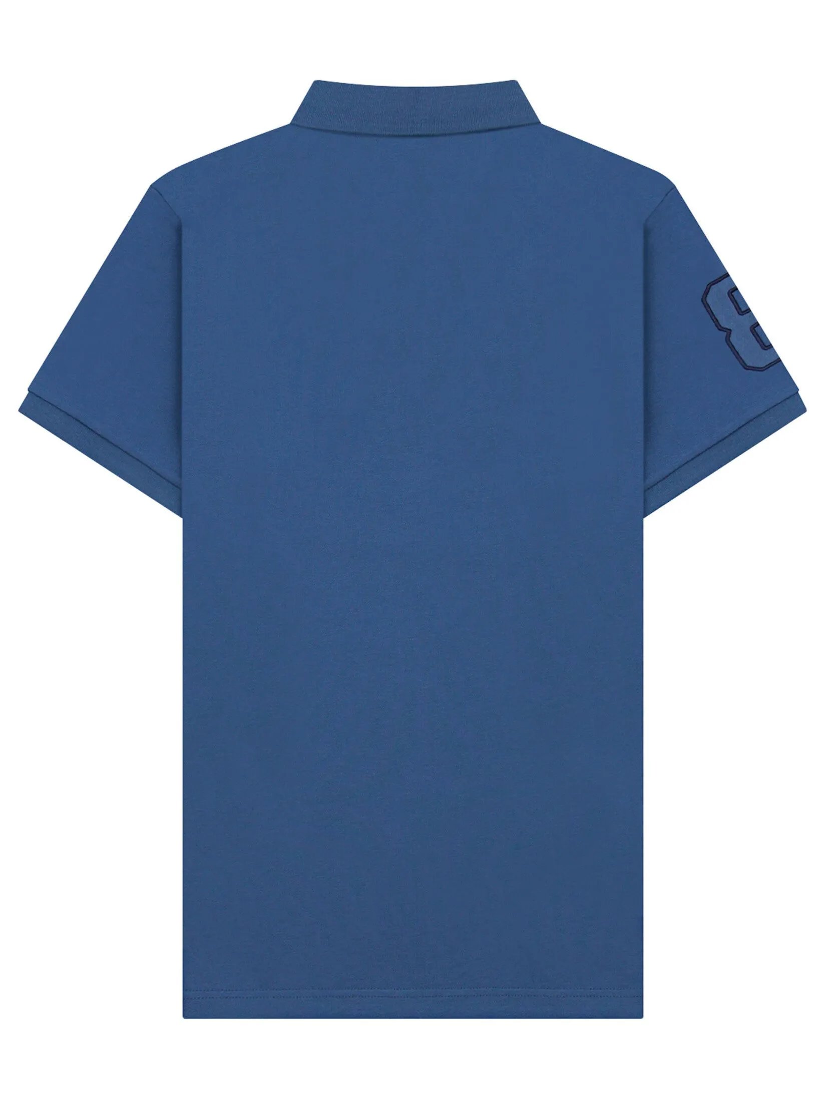 GIORDANO Men's Pique Slim Fit Embroidery Napoleon Polo Key largo blue