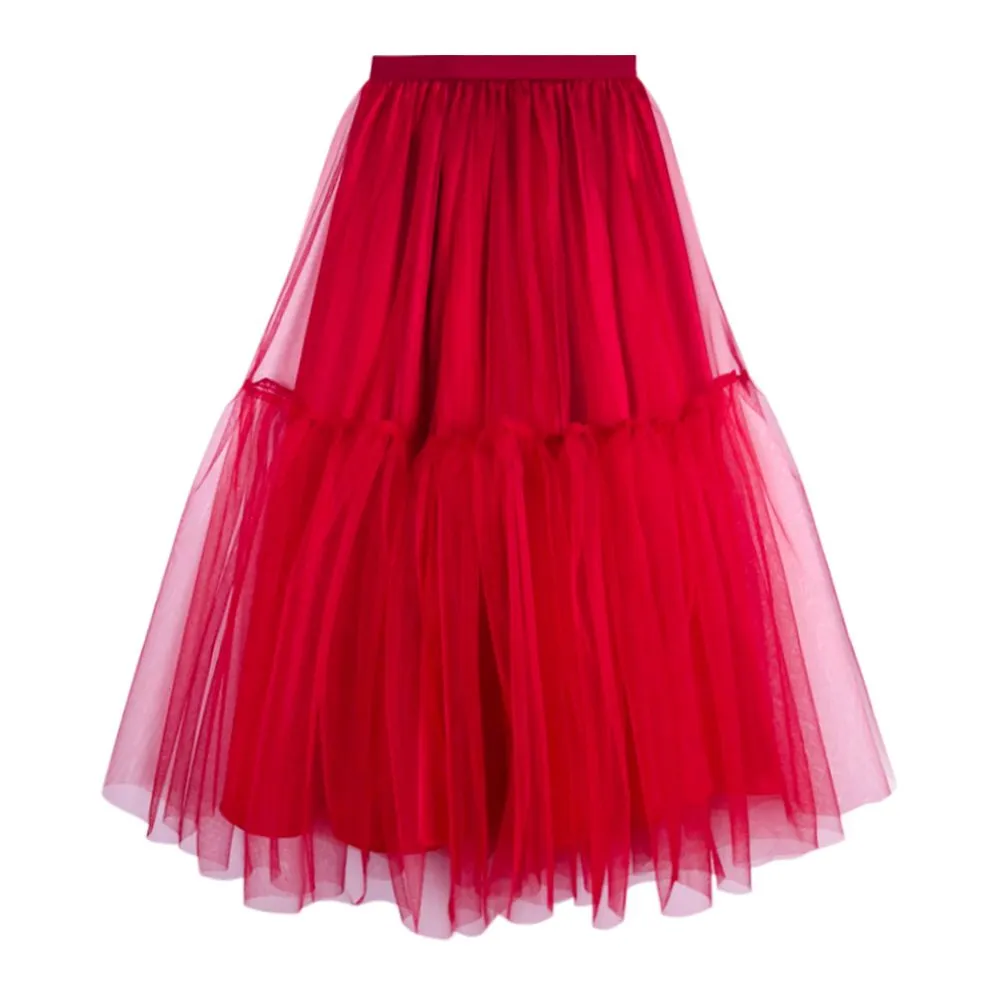 ICONIC RED TULLE SKIRT