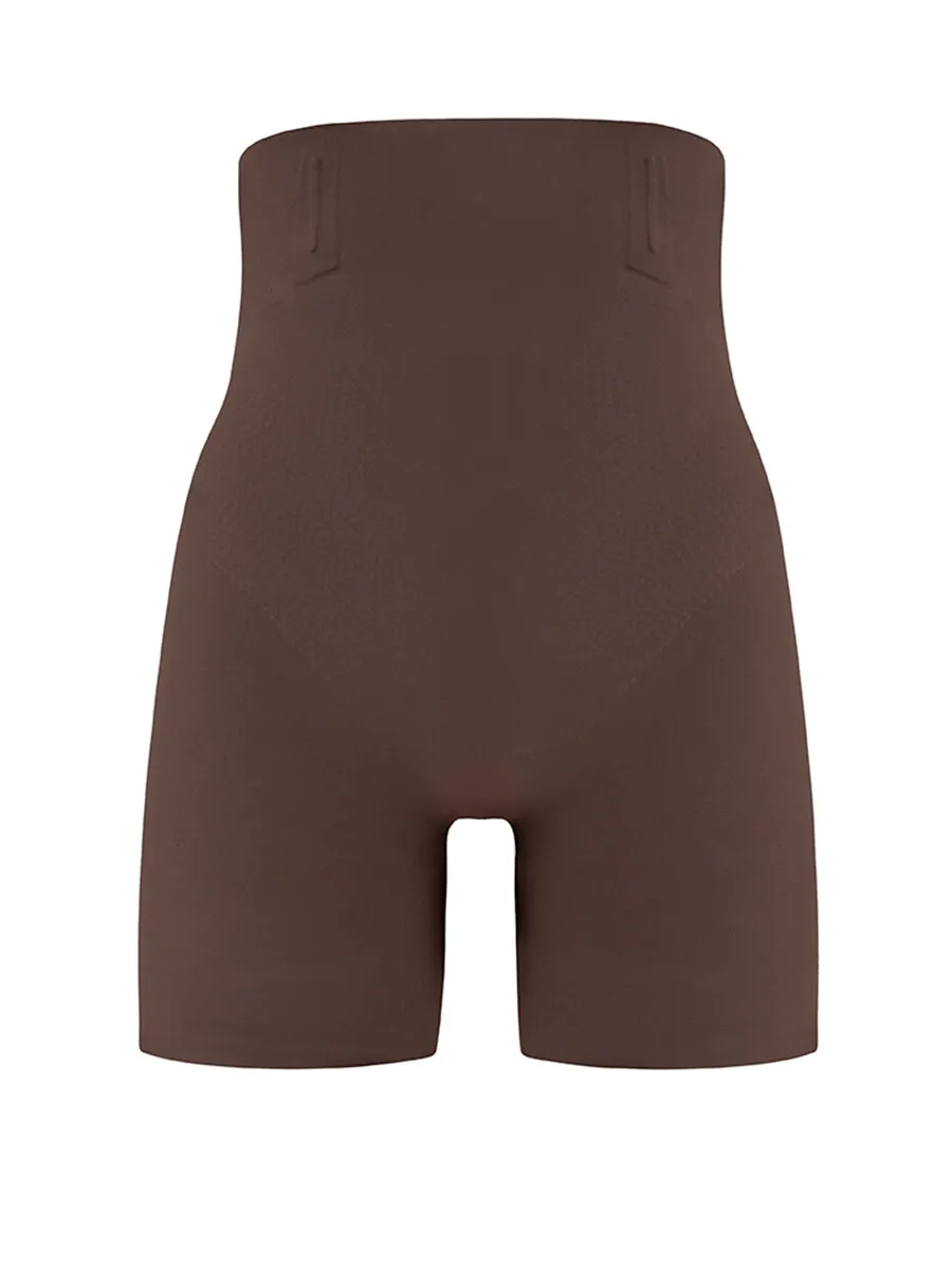 SABINA Seamless Shapewear High Waisted Shorts - Chocolate