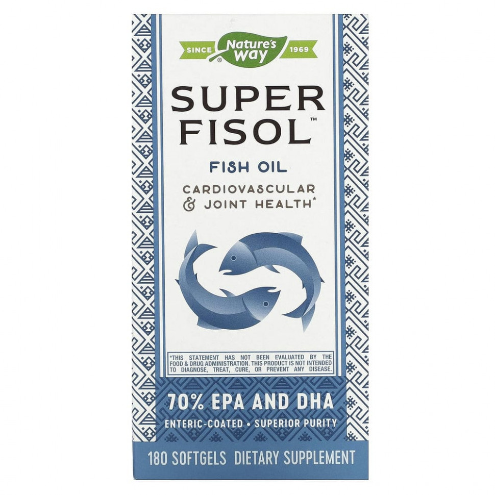 Nature's Way, Super Fisol, рыбий жир, 180 мягких таблеток