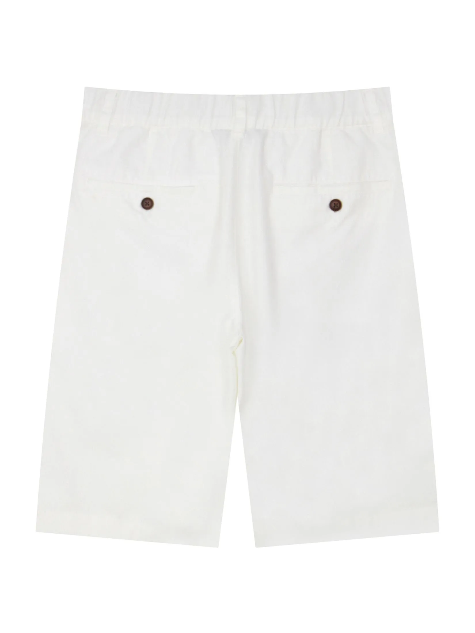 GIORDANO Men's Slim Linen Bermuda Shorts White