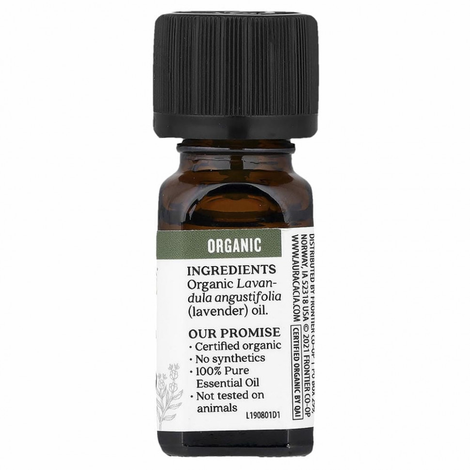 Aura Cacia, Pure Essential Oil, Organic Lavender, .25 fl oz (7.4 ml)