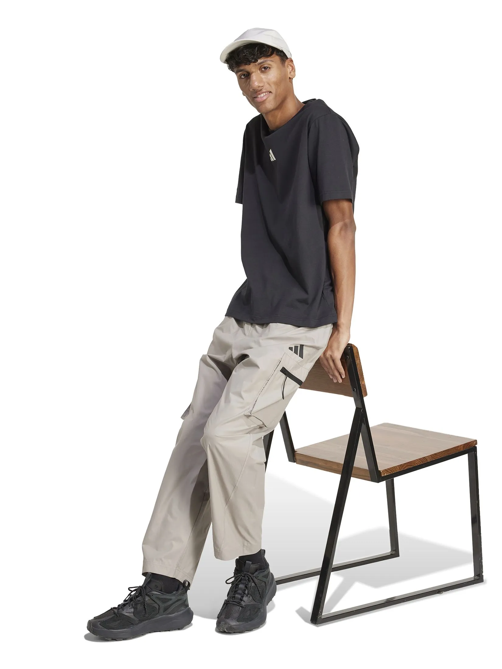 ADIDAS Men Cargo Tracksuit Bottoms City Escape Lightweight Putty Beige