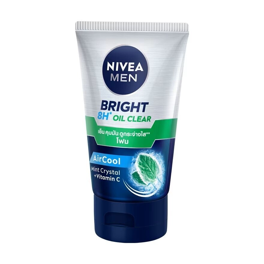 Nivea Men Bright Oil Clear Face Foam 100 G. โฟมล้างหน้า ผิวมัน รูขุมขนกว้าง