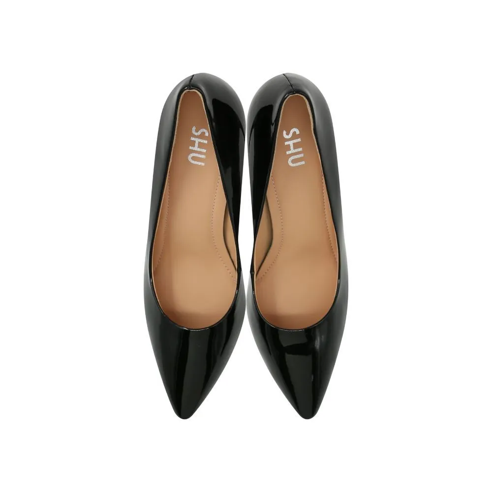 SHU CELEB HEELS 4" IN MILAN SWSC0801-BK51-GLOSSY BLACK