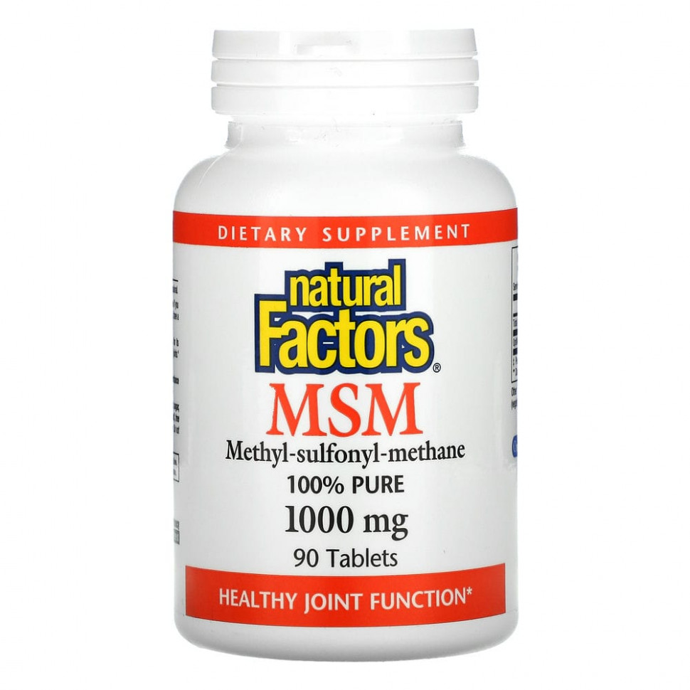 Natural Factors, MSM, Methyl-Sulfonyl-Methane, 1,000 mg, 90 Tablets - NFS-02690-Капсула | 180 шт.
