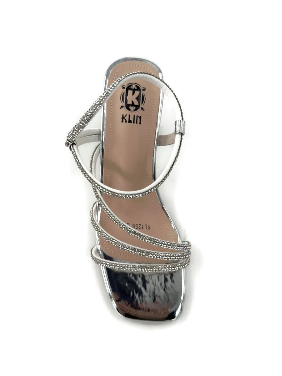 KLIN Silver KL1256 Slingback High Heels