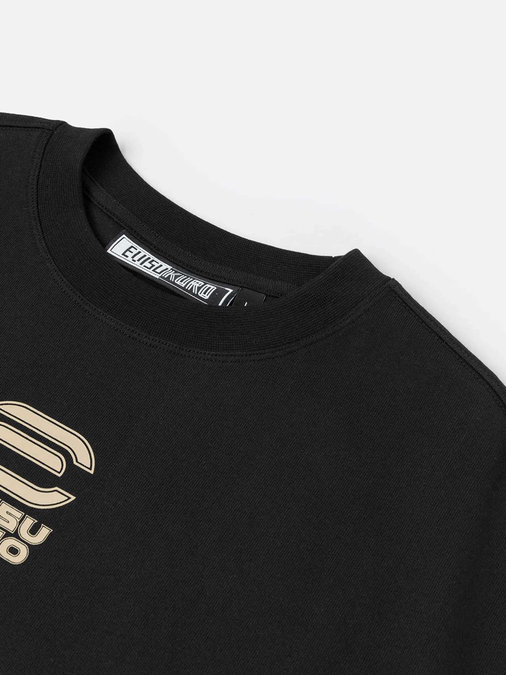 EVISU Men T-Shirt EVISUKURO and Contrasting Seagull Print Relax Fit