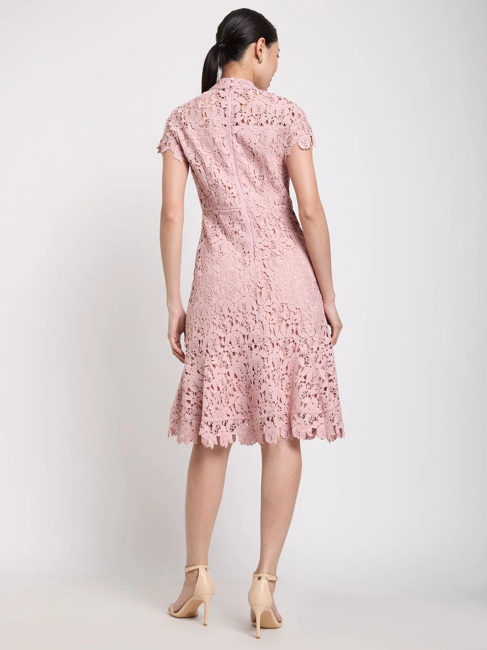 EXPRESSIONS EVENING Women Midi Dress With Mock Neck and Fishtail Skirt