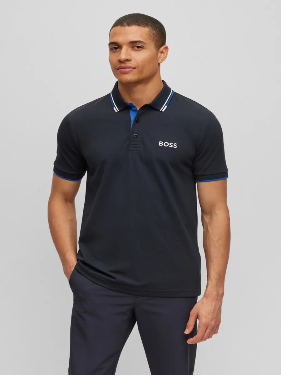 BOSS Men s Polos Regular Fit Dark Blue