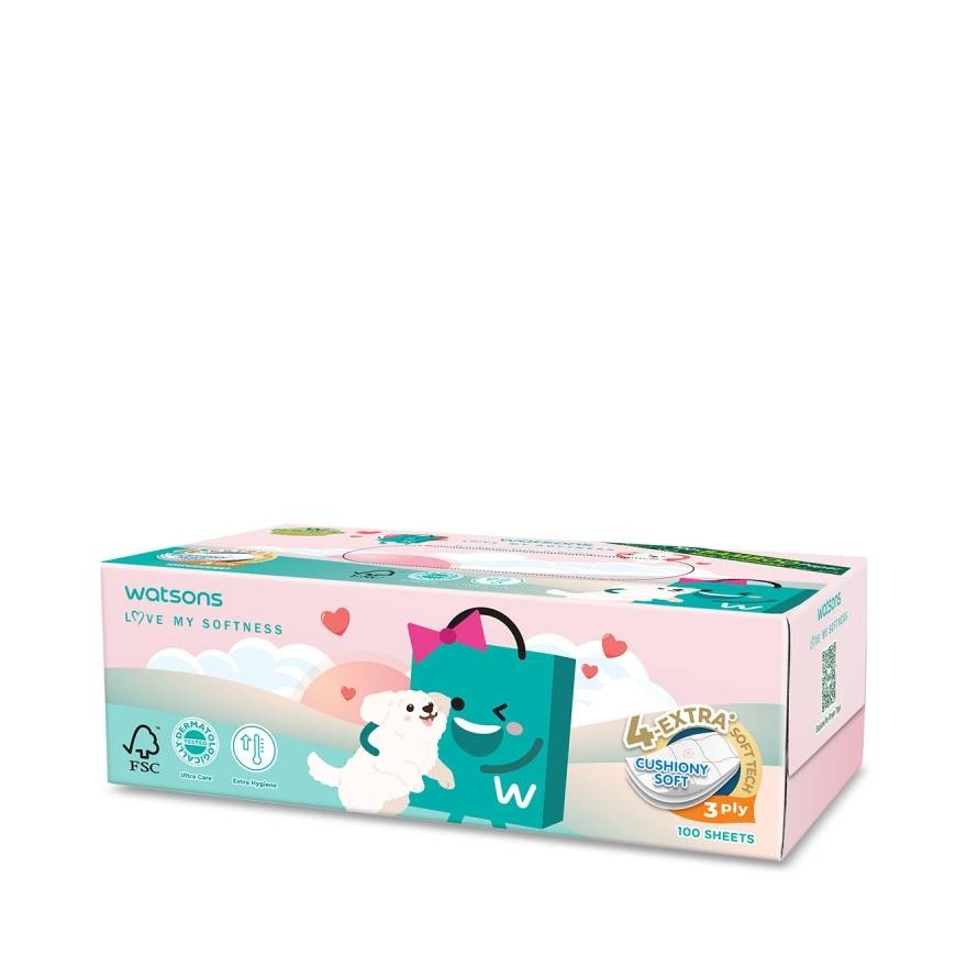 Watsons Velvety Soft Box Tissues (Watsbag 3) 3ply x 100sheets. This item cannot selec