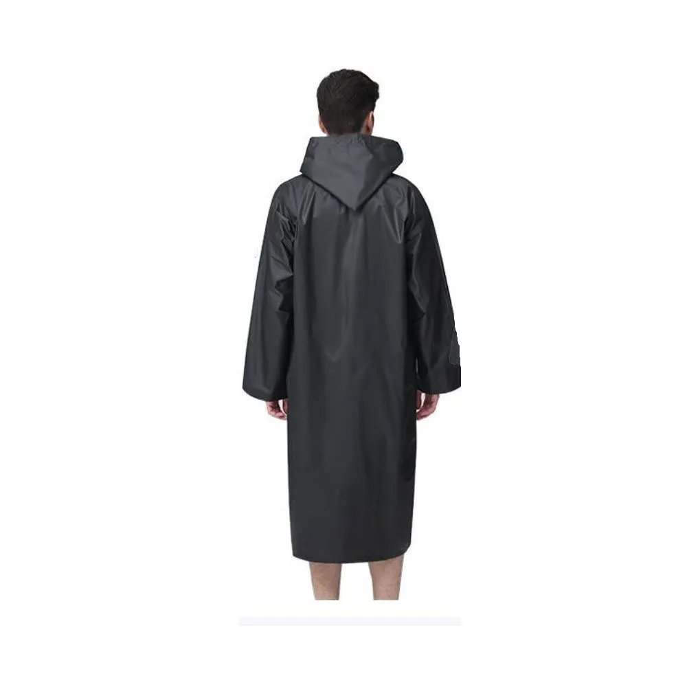 CHARITES BRAND Rain coat, Poncho PVC, Korea Style Waterproof, Dustproof - Black