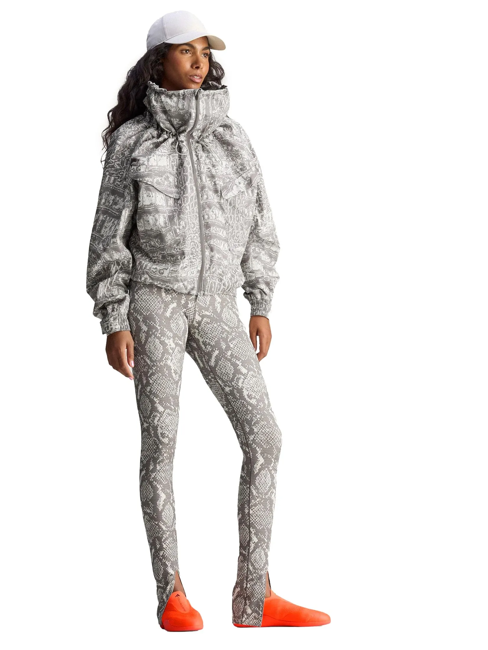 ADIDAS Women Track Top Adidas By Stella Mccartney Item Printed JX9360 Beige / Almond Milk-Smc / Charcoal